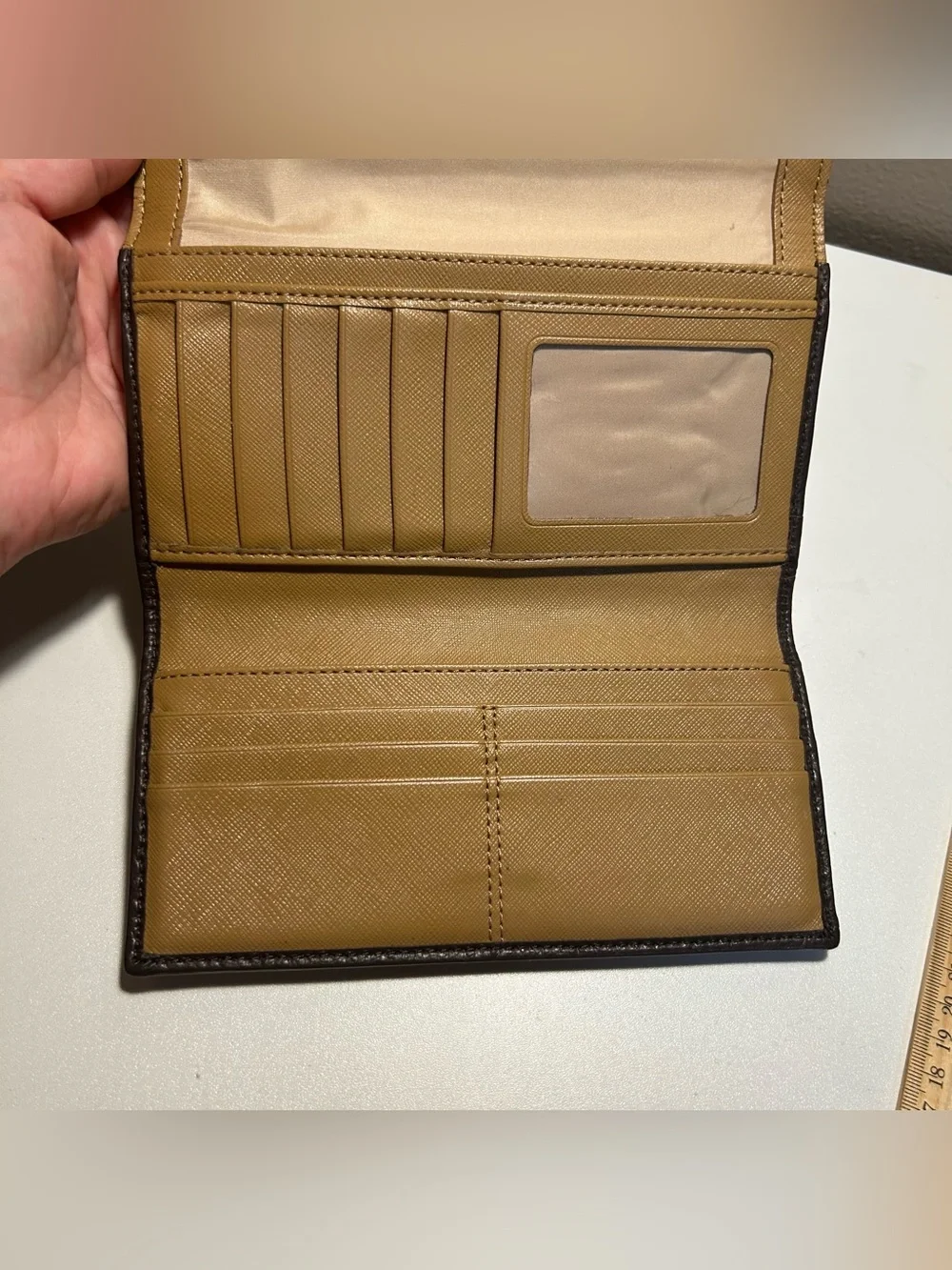 Coach Vintage Khaki Signature Canvas Turnlock Wallet